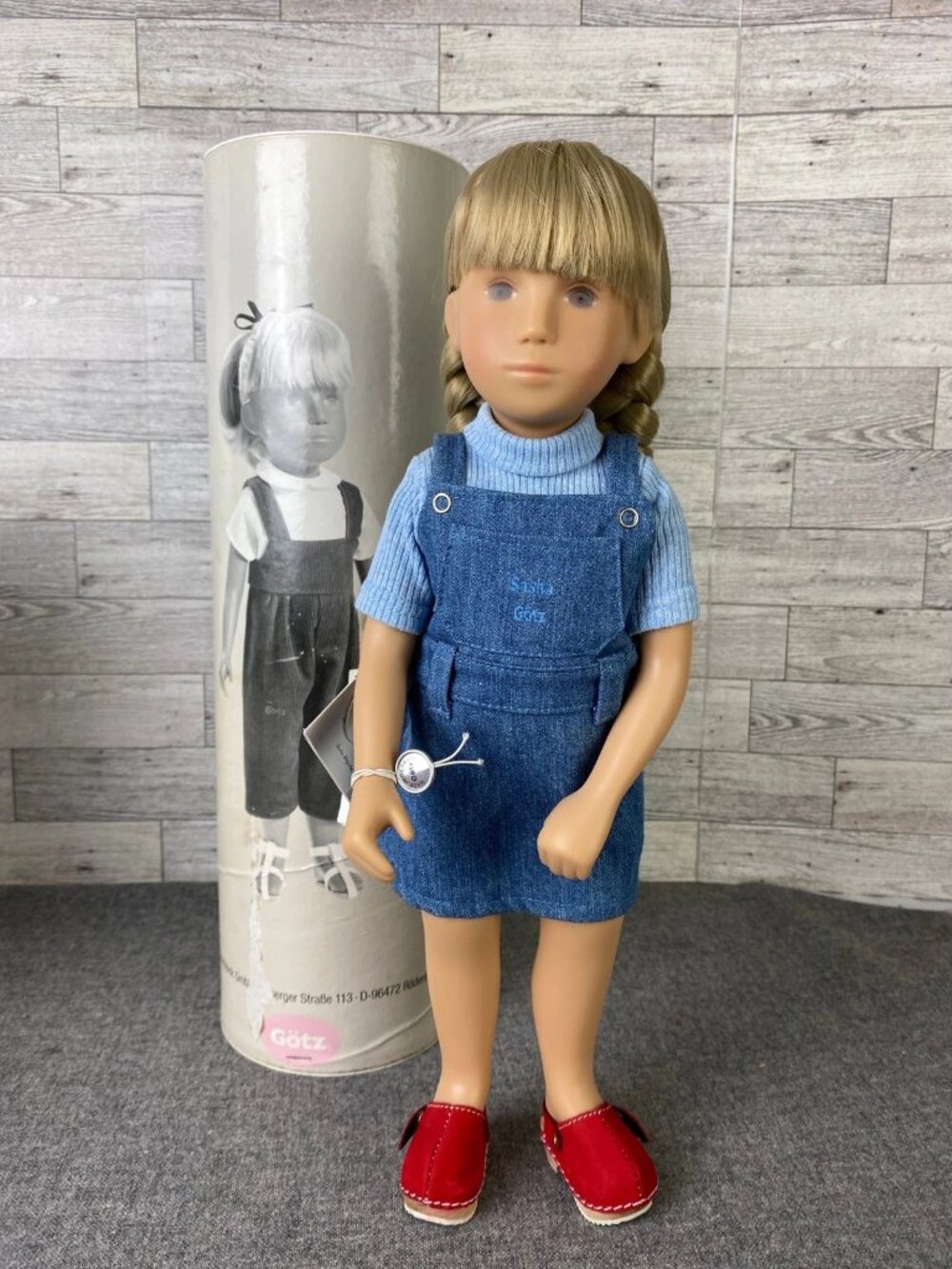 NIB GOTZ SASHA Wibke Blonde Braided Doll 15.5 Original Tube Box 1994 #306